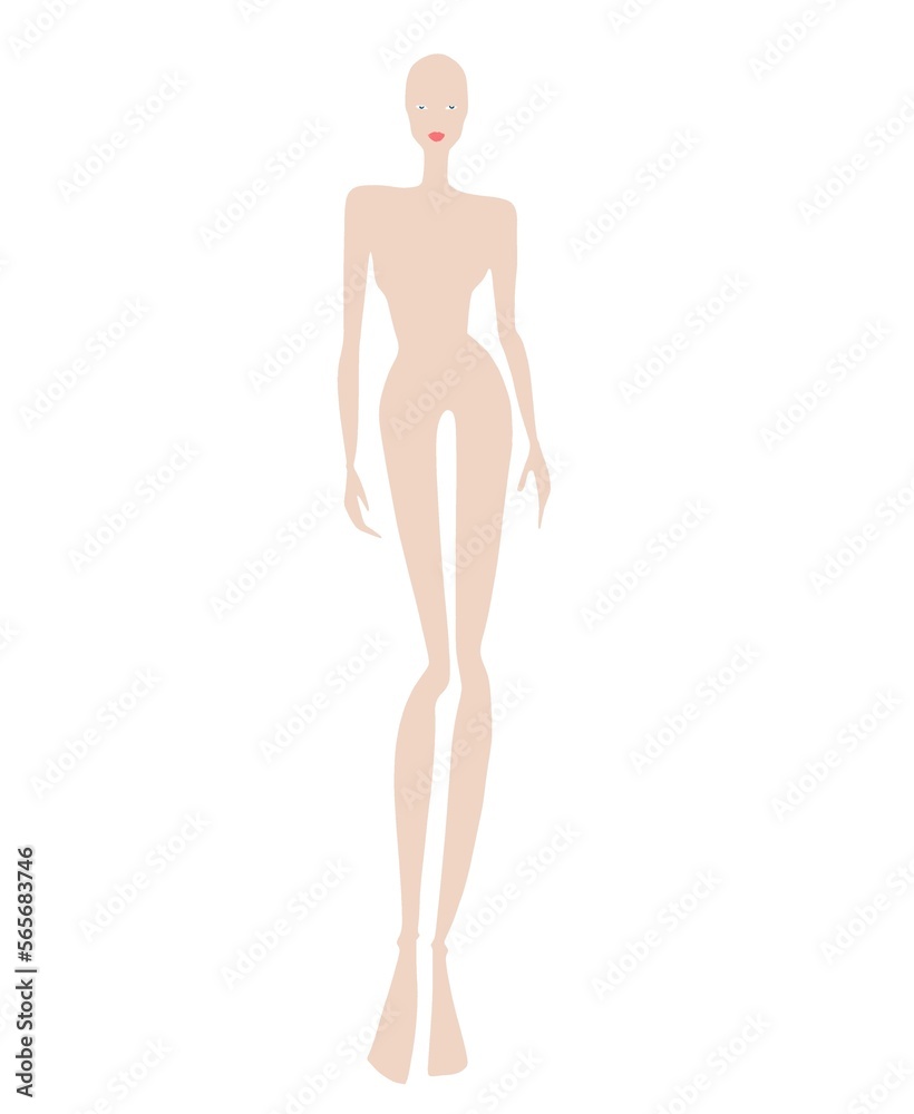 Fashion templates. Croquis. A figure of a woman on a white background Fashion templates. Croquis. A figure of a woman on a white background