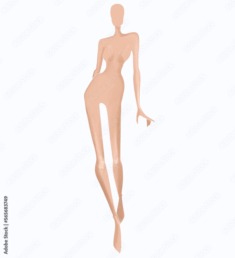 Fashion templates. Croquis. A figure of a woman on a white background Fashion templates. Croquis. A figure of a woman on a white background
