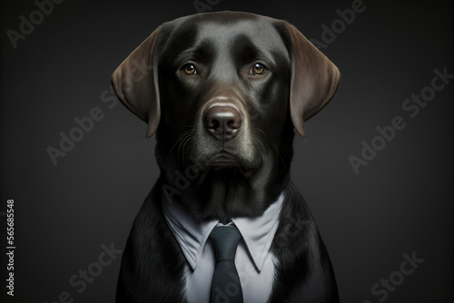 portrait of a labrador dog in a business suit, generative ai © Gbor