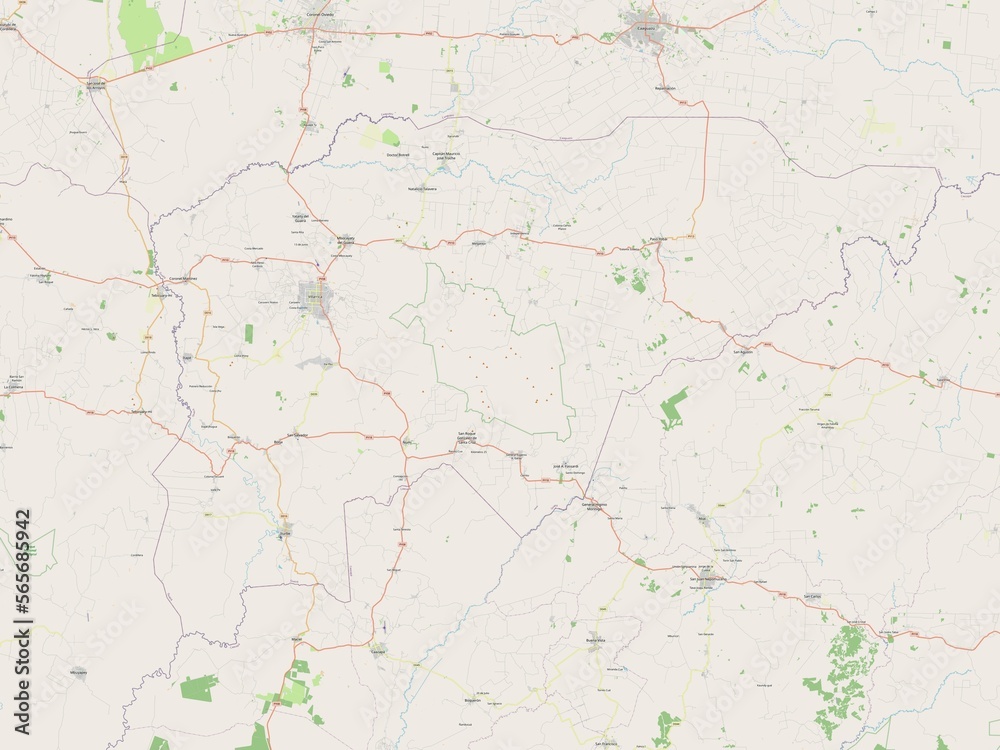 Guaira, Paraguay. OSM. No legend Guaira, Paraguay. OSM. No legend