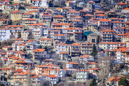 metsovo city greece houses homes in tourist restort on mountain pindos