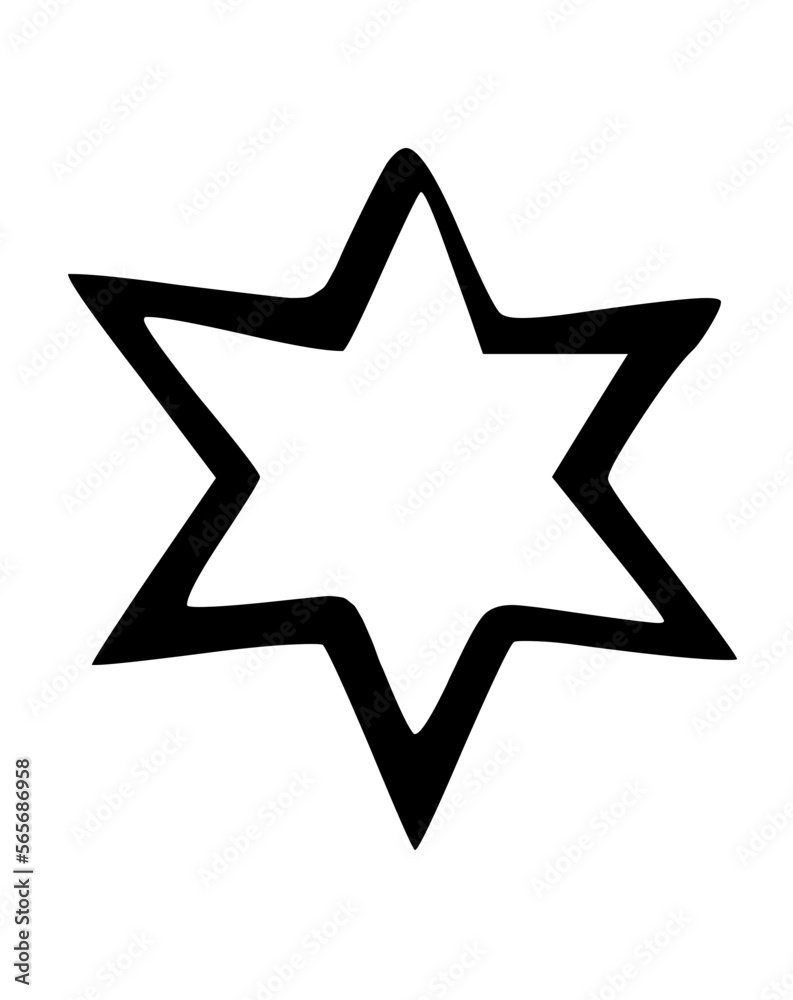 Six Sided Seasonal Hand Drawn Celebration Star Six Sided Seasonal Hand Drawn Celebration Star