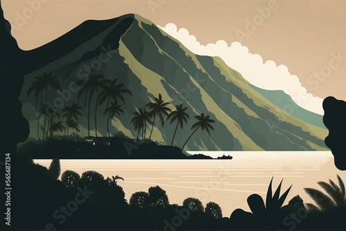 illustration of Maui sunset