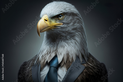 portrait of a eagle  in a business suit  generative ai