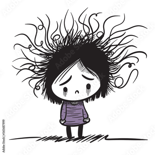 Obraz na płótnie Children’s Mental Disorders vector illustration. A child with mental health problems. w salonie