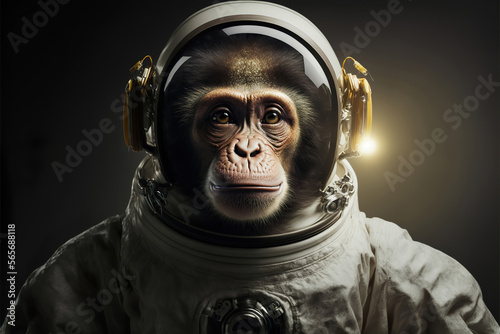 portrait of a monkey in space suit, generative ai