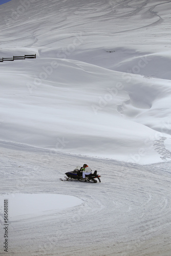 ski center of anilio greece winter sports on the snow people skiier snow mobiles photo