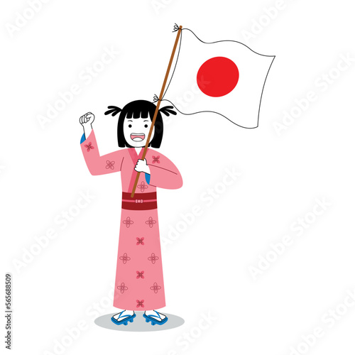 Woman celebrate japan independence day