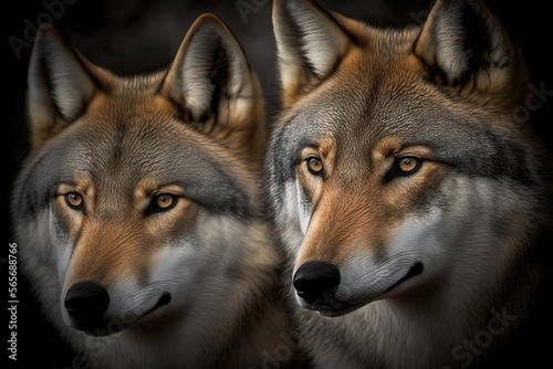 Eurasian wolf Stock Photo, Wildlife Photography. Generative Ai
