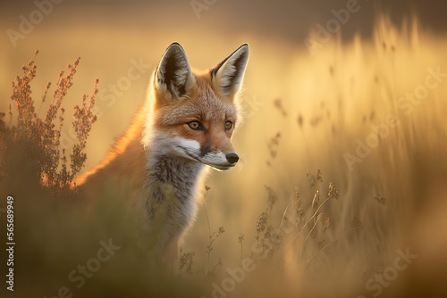 Fox Stock Photo, Wildlife Photography. Generative Ai