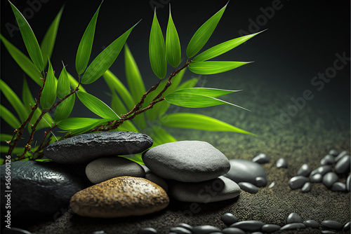 Spa background with stones and bamboo