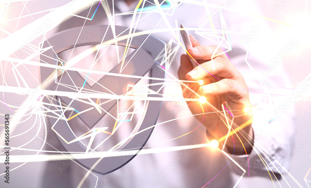 Information technology protected with firewall, secure access and encryption against cyber