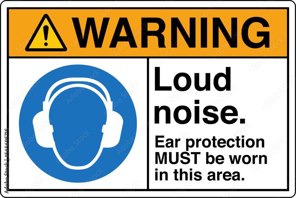 Safety Sign Marking Label Symbol Pictogram Standards Warning Loud noise