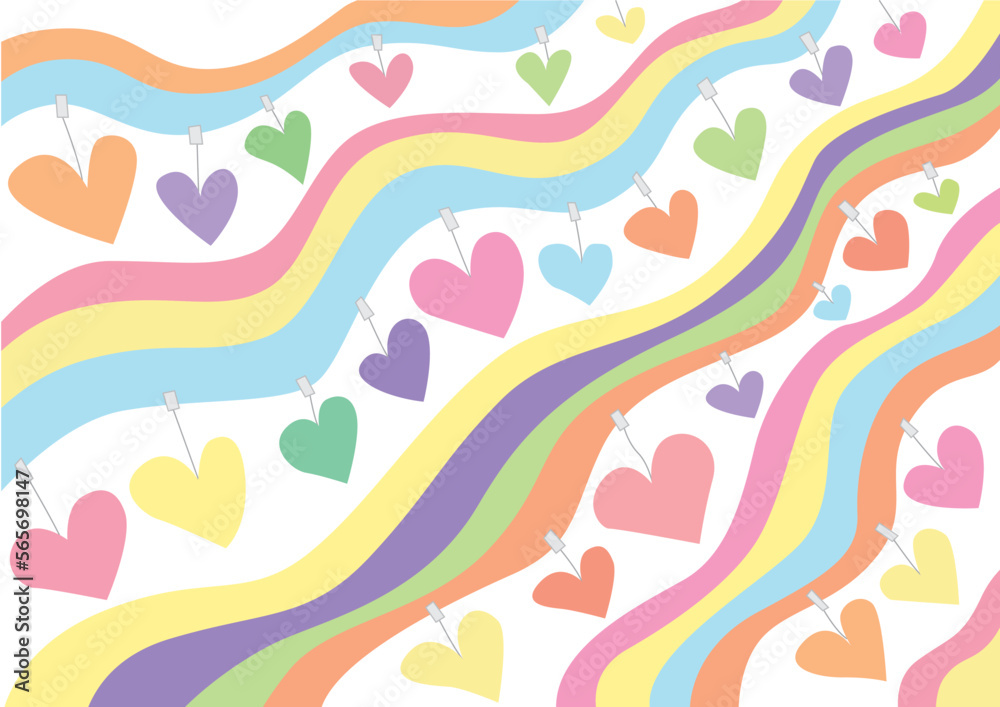 heart design colorful pattern design on white background illustration vector