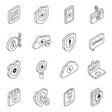 Pack of Protection Linear Icons 

