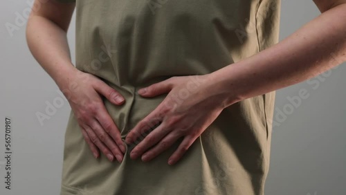 Spasm from menstruation, periods. Gynecology ache, problem, cramp  photo