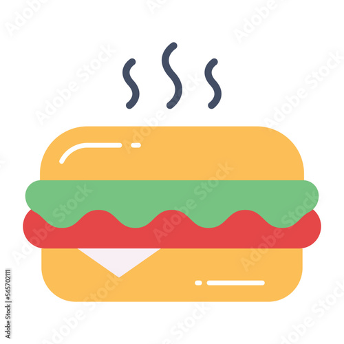 Hot dog sandwich vector icon design in trendy style