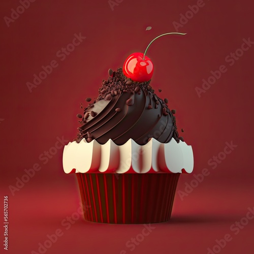 Chocolate Cherry Cupcake on...