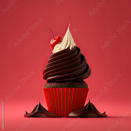 Chocolate Cherry Cupcake on...