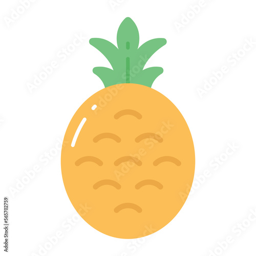 Pineapple vector icon, nutritious food
