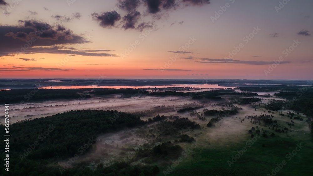 sunset over the river