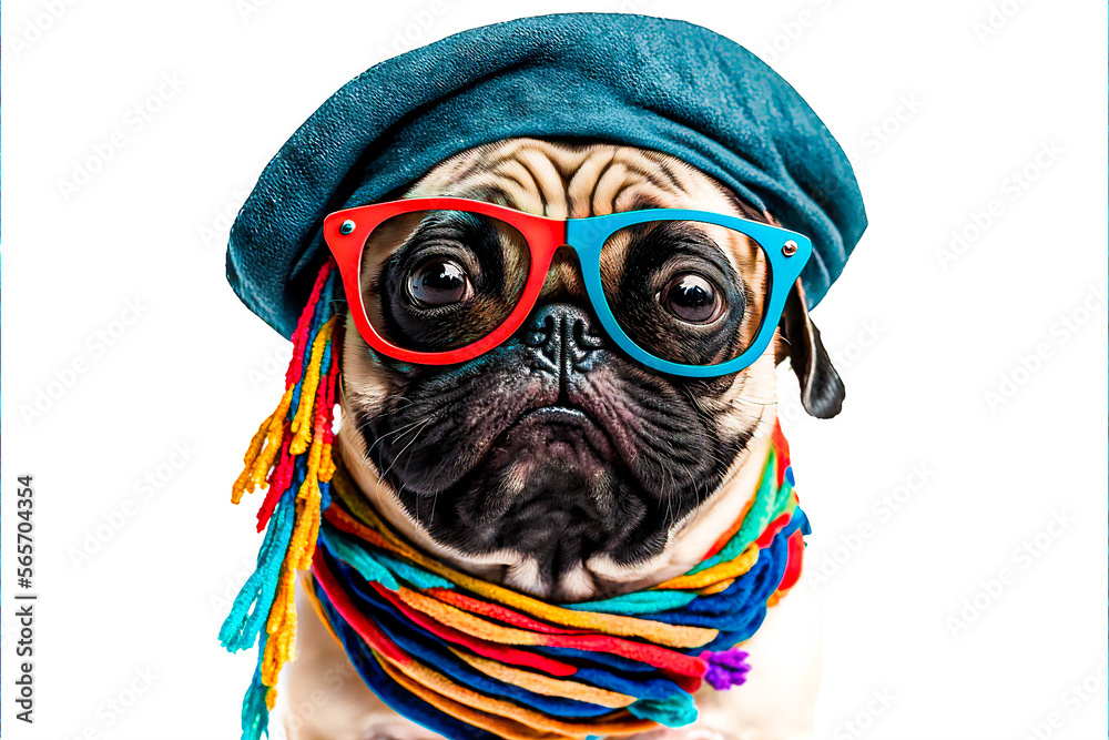 Netted Pug Pugs With Glasses