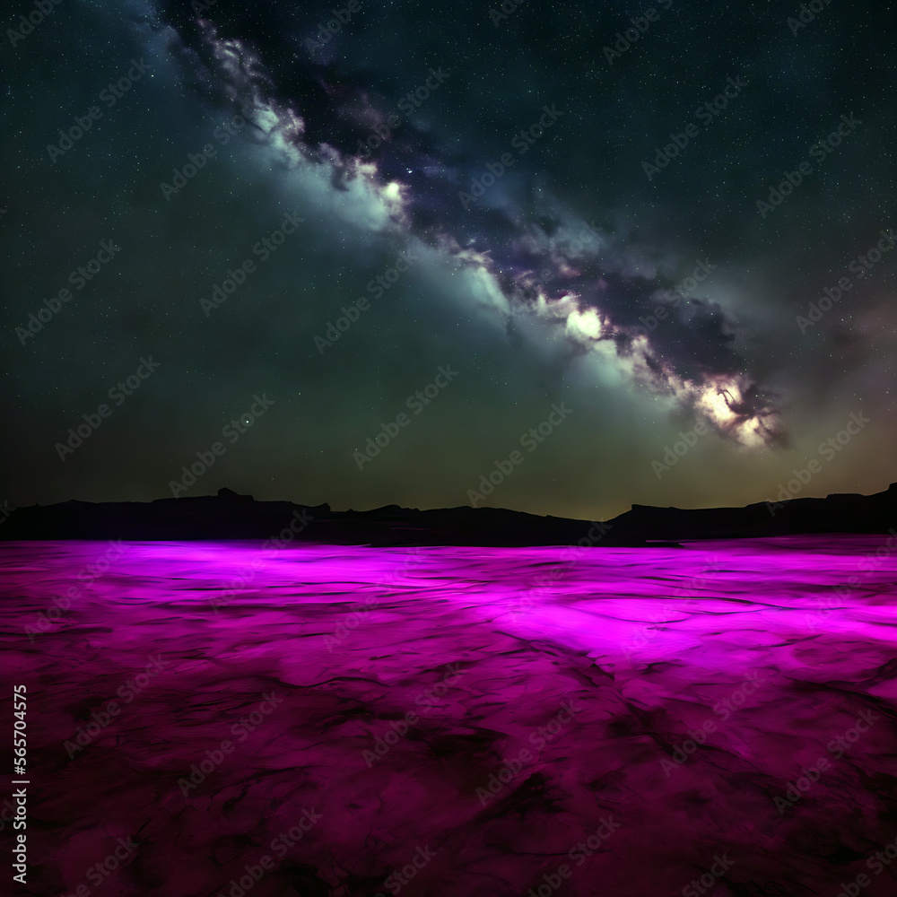 Abstract space star nebula purple model landscape render