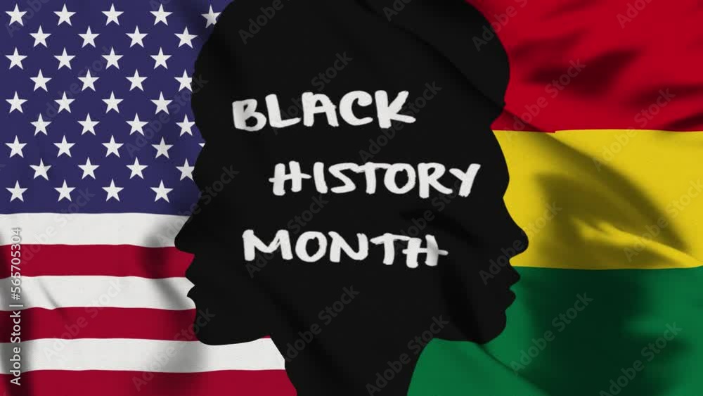 Black history month flag.half american flag and half with pan-african ...