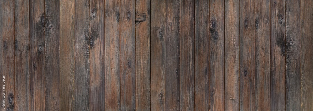 Naklejka premium Vintage brown wood background texture with knots. An old painted wooden wall. Brown abstract background. Prerequisites for design