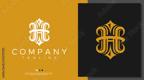 Luxury H letter logo template. 
