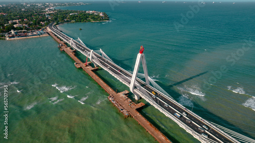 Aerial view of Tanzanite bridge in Dar es Salaam