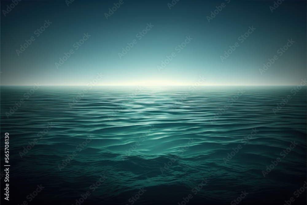 Obraz premium Calm ocean surface copy space, created with Generative AI technology