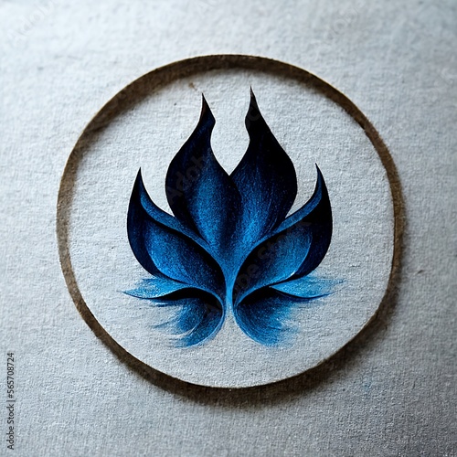 Blazing Blue: The Fire Brand Logo (Generative AI) photo