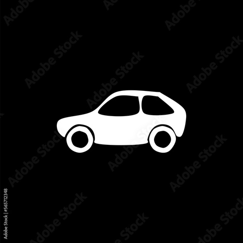  Car hand drawn icon isolated on black background.