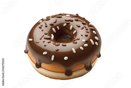 Wallpaper Mural Chocolate glazing donut on white background with generative ai technology Torontodigital.ca