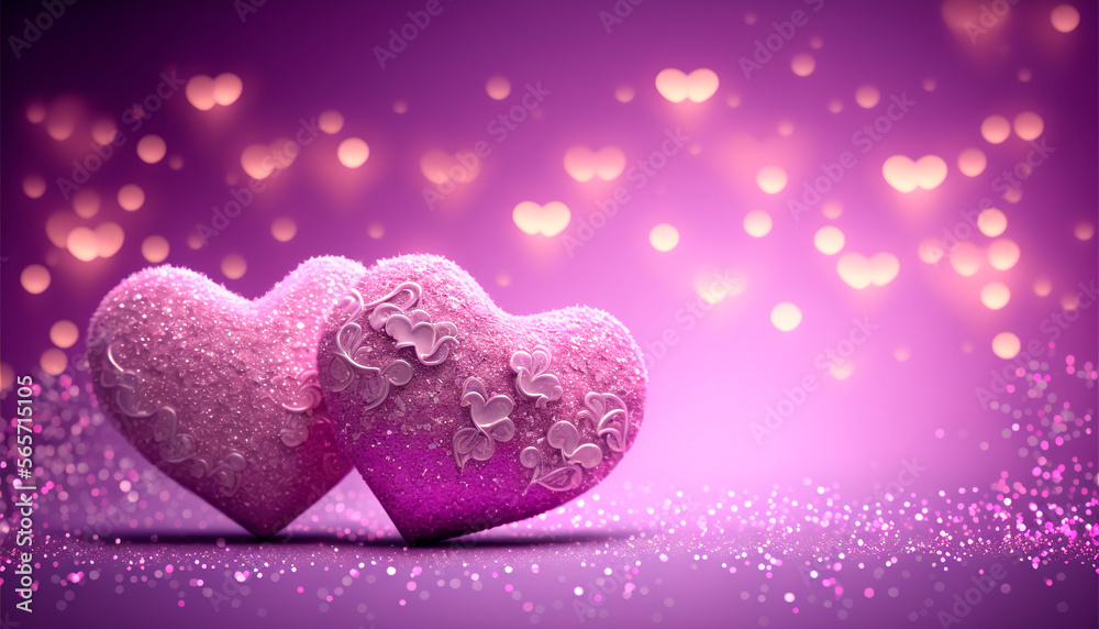 Fototapeta premium Valentine's Day Big Hearts with a Copy Space, Love is Love, Gift for Your Loved Ones