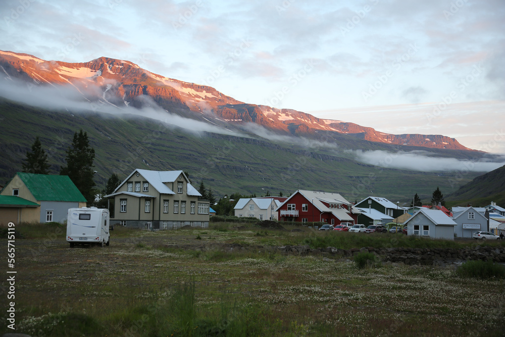 small town in the mountains of iceland
