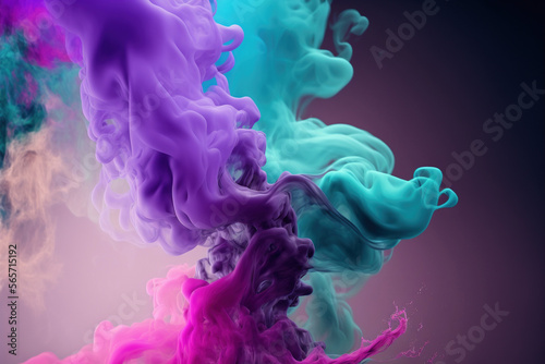Abstract smoke pastel blue and magenta colors b background wallpaper - generated with AI