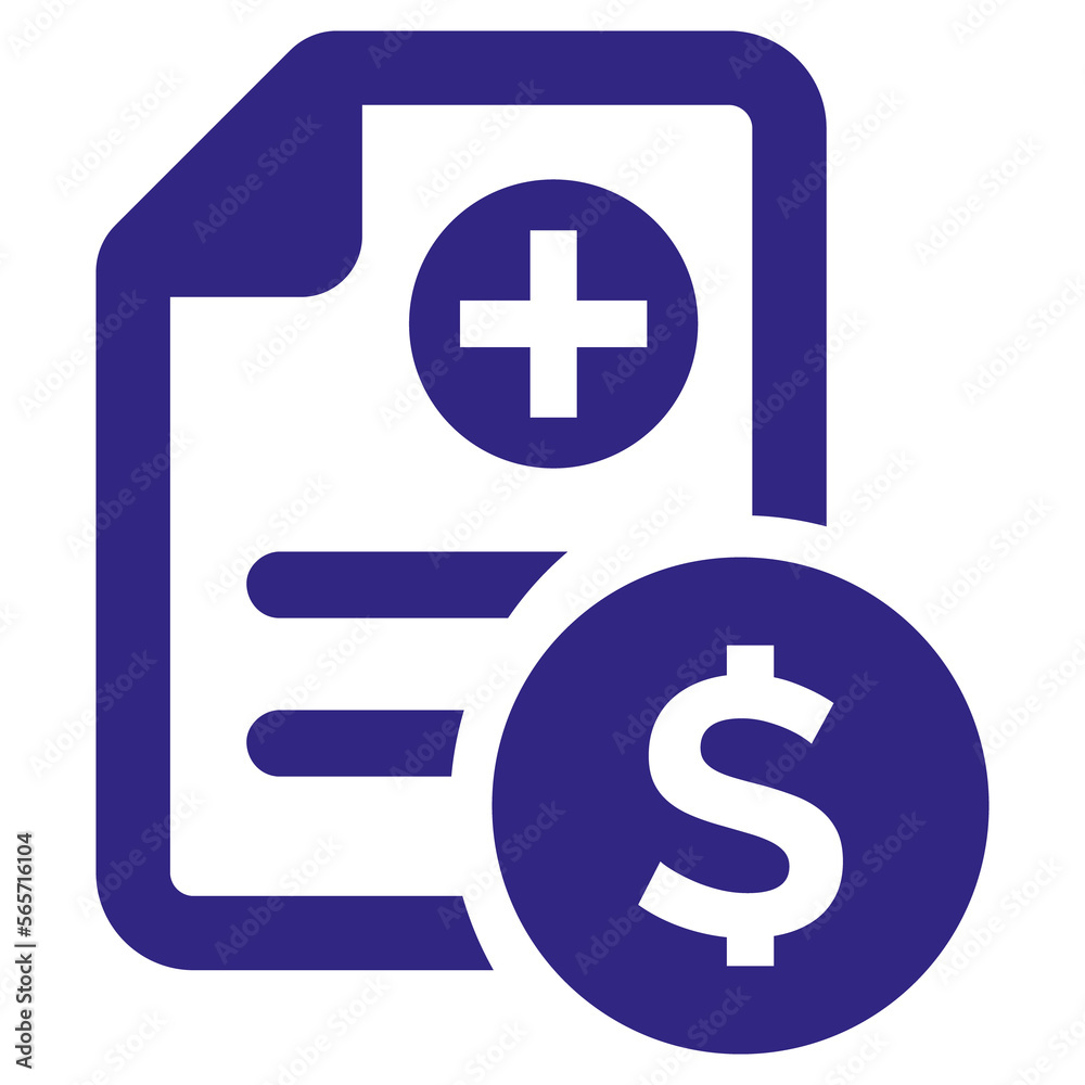 Medical bill icon on transparent background. Vector illustration