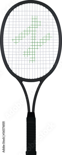 Black tennis racket. vector illustration 