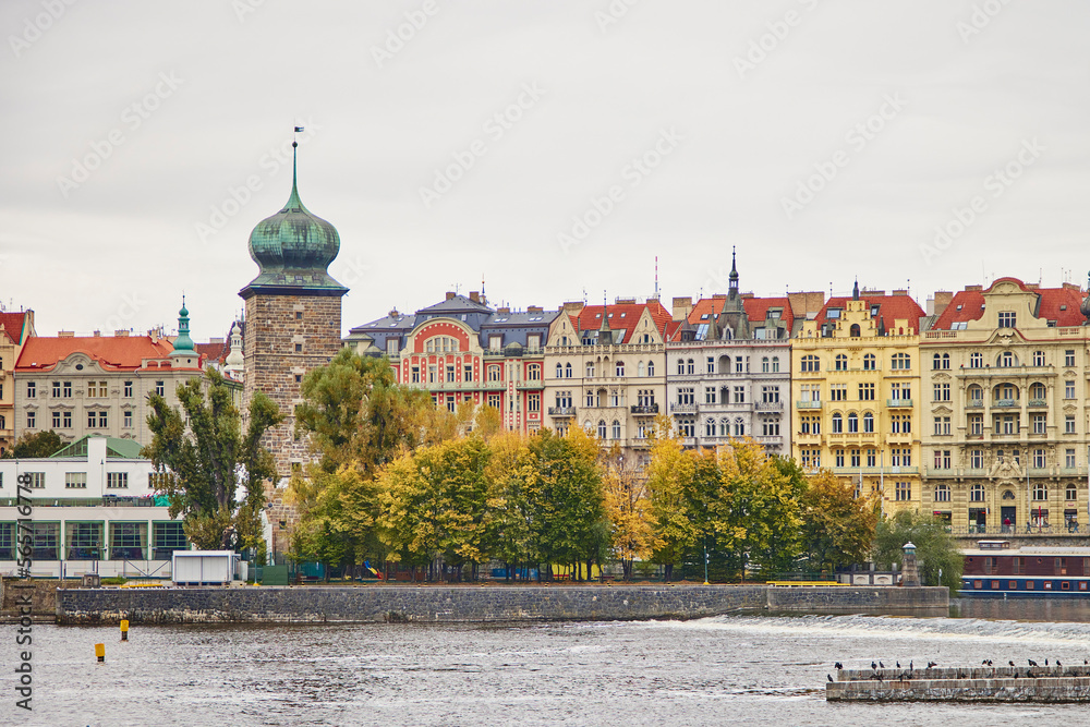View of old town cityscape in autumn, Prague.