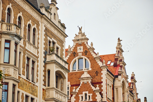 Czech orange and yellow architecture in the capital of Czech republic. © Yurgentum
