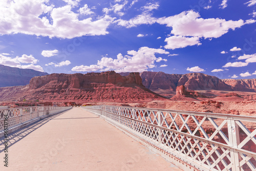 Navajo Bridge over Colorado   River and Grand Canyon - Arizona, United States