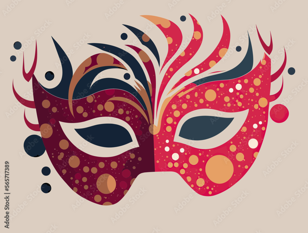 Fototapeta premium Colorful Carnival Masks. Editable Vector Illustration