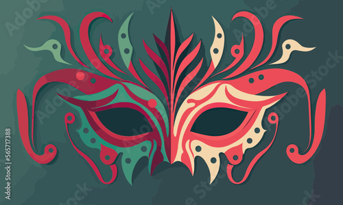 Colorful Carnival Masks. Editable Vector Illustration