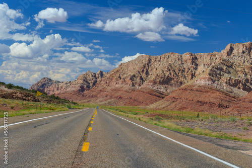 asphalt road into Grand Canyon - Arizona, United States