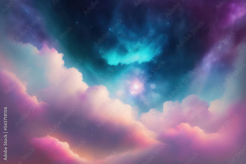 Generative AI: landscape with a view of the planets. Generative AI: landscape with a view of the planets.