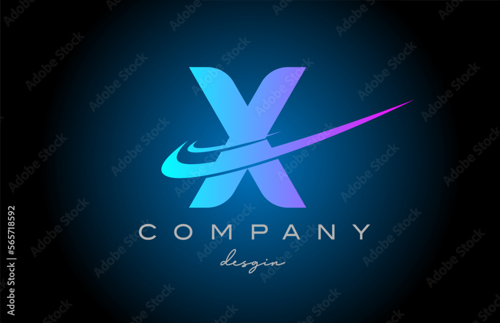 X pink blue alphabet letter logo with double swoosh. Corporate creative template design for company and business X pink blue alphabet letter logo with double swoosh. Corporate creative template design for company and business