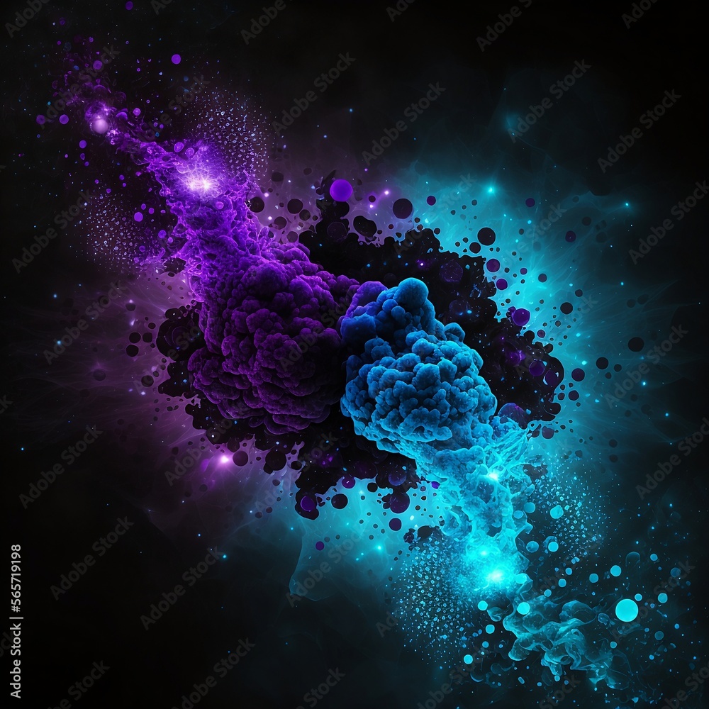 Blue Purple paint splatter effect