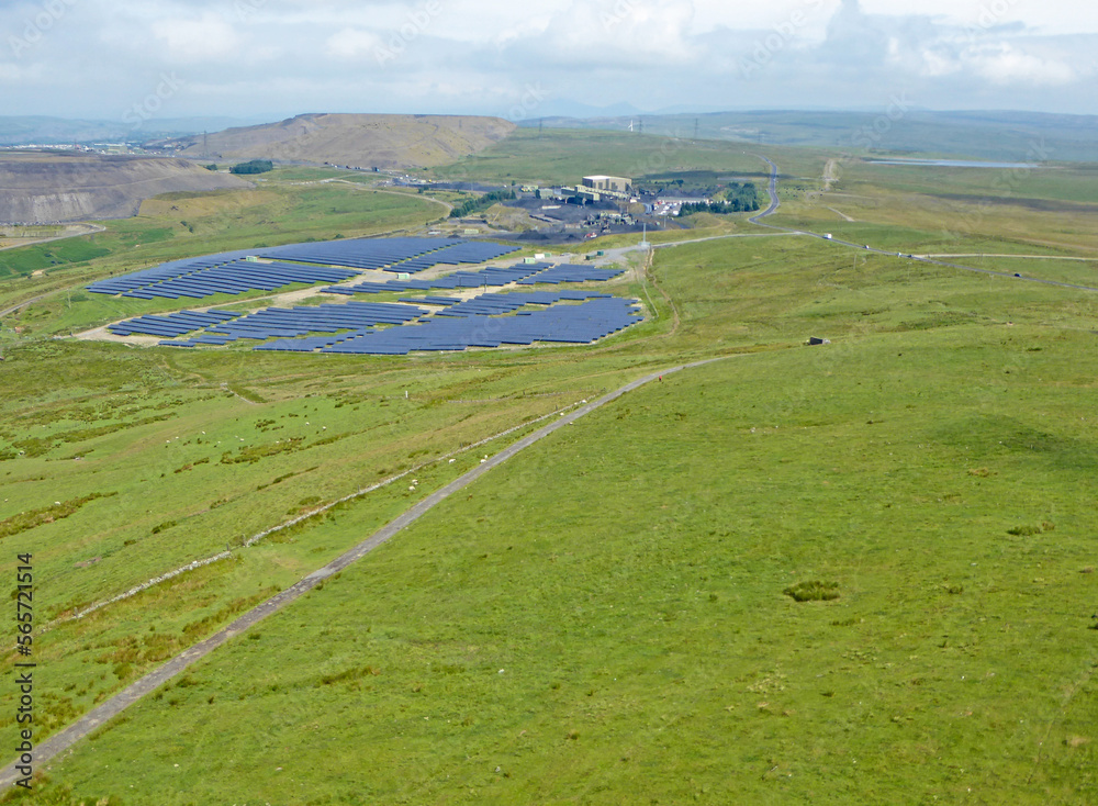 Solar farm by Fochriw in Wales	